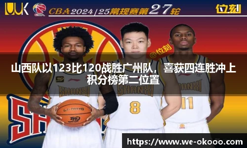 山西队以123比120战胜广州队，喜获四连胜冲上积分榜第二位置